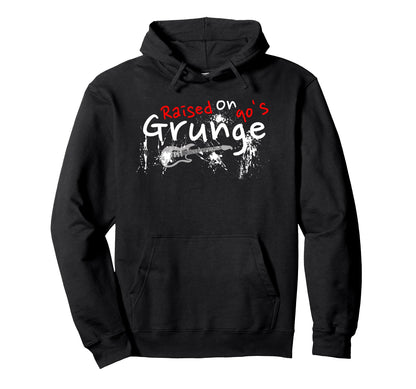 Raised 90S Grunge Rock Music Lover Hoodie - Fun Novelty Design Unisex