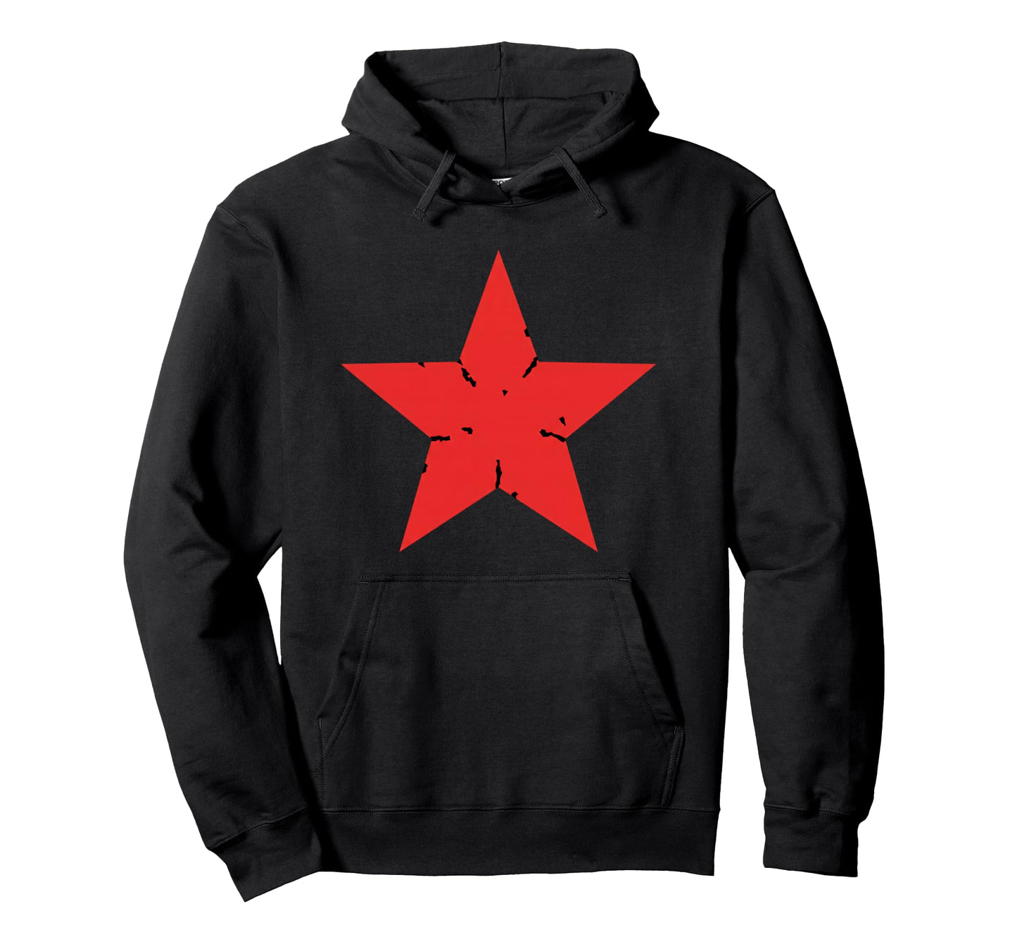 Red Distressed Star Nostalgia Punk Hoodie - Custom Art Print for Adults