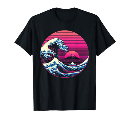 Great Wave Off Kanagawa Vaporwave T-Shirt - Novelty Apparel Men Women