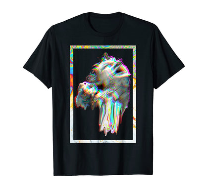 Greek Sad Statue Synthwave Vaporwave T-Shirt - Minimalist Print Unisex