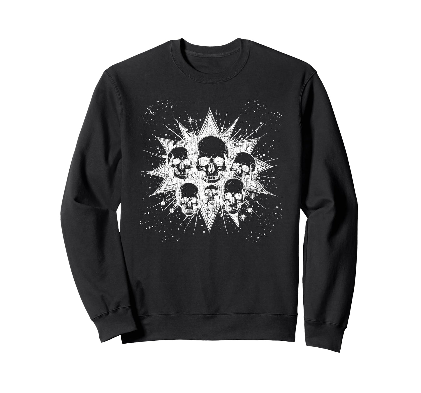 Grunge 90S Skulls Skeletons Skather Sweatshirt - Novelty Apparel Unisex