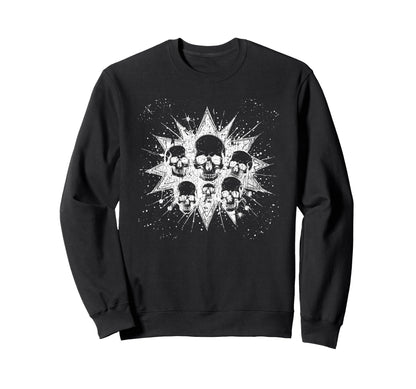 Grunge 90S Skulls Skeletons Skather Sweatshirt - Novelty Apparel Unisex