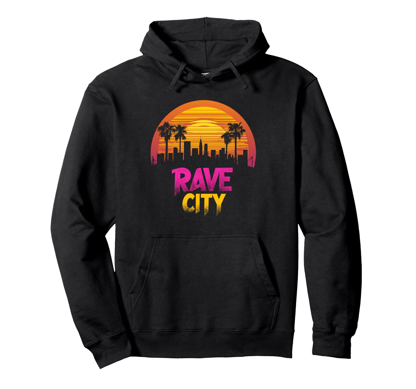 90S Vaporwave Aesthetic Palm Trees 80S Hoodie - Streetwear Style for Adults
