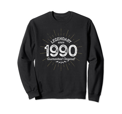 Legendary Since 1990 Birth Year Sweatshirt - Minimalist Print Unisex