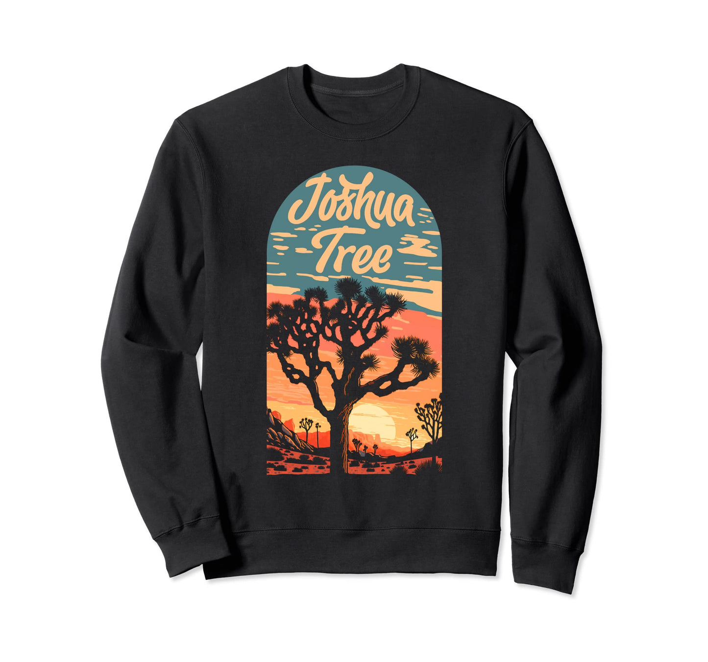 Joshua Tree Sunset National Park 80S Sweatshirt - Fun Novelty Design Unisex