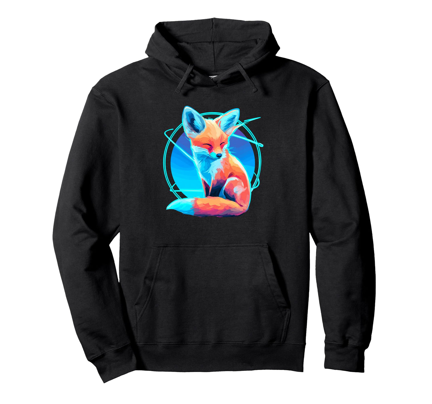 Cyber Fox Vaporwave Aesthetic Nightscape Hoodie - Unique Graphic Men Women
