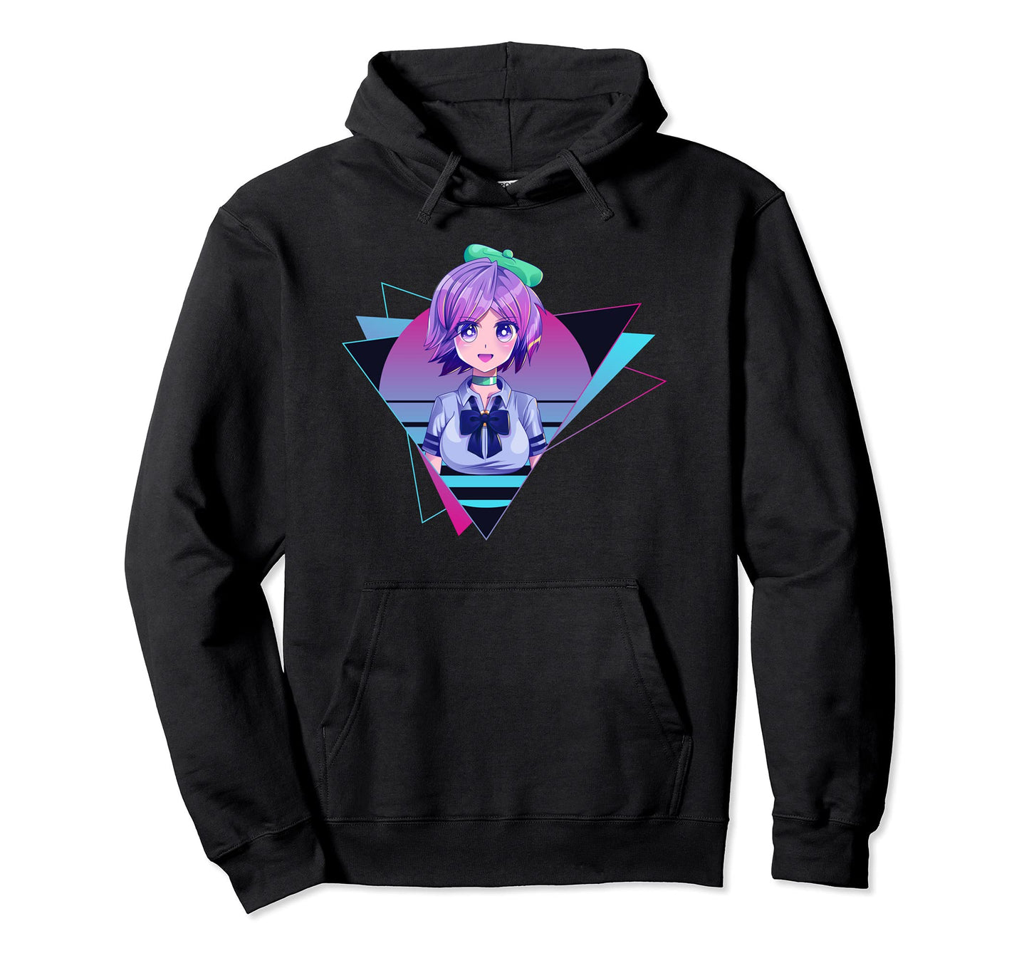 Vaporwave Anime Aesthetics Lover Hoodie - Fun Novelty Design for Adults