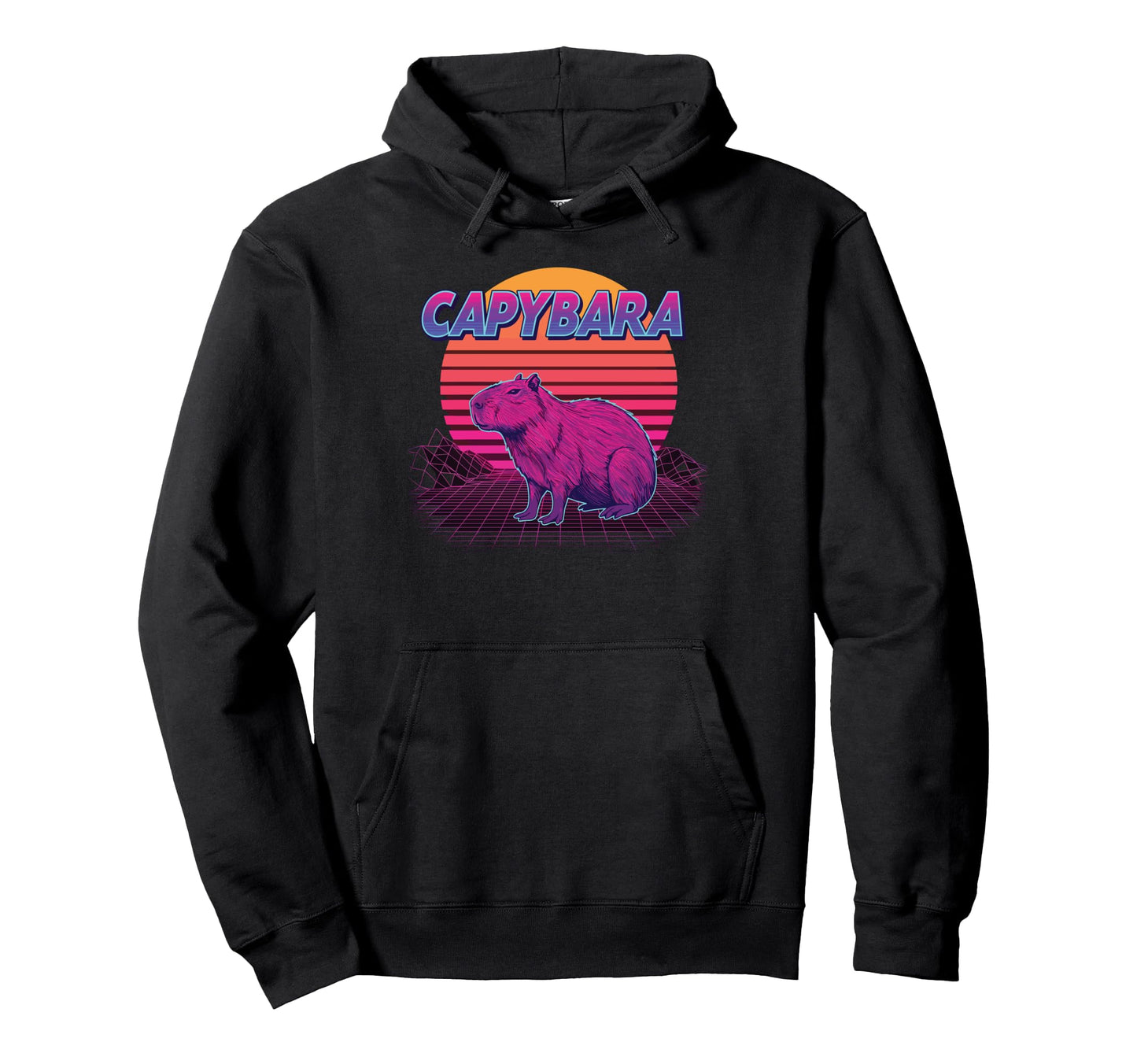 Capybara Vaporwave 80S Aesthetic Hoodie - Custom Art Print for Adults