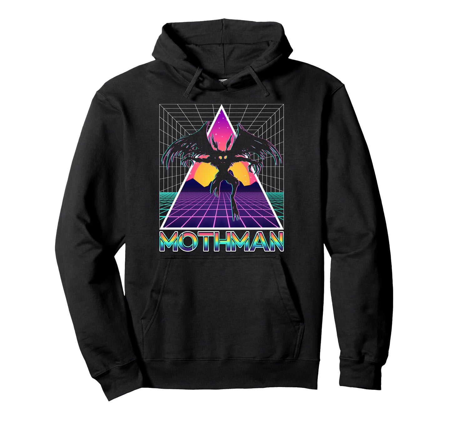 Vaporwave Aesthetic Mothman Cryptozoology Hoodie - Unique Graphic Unisex