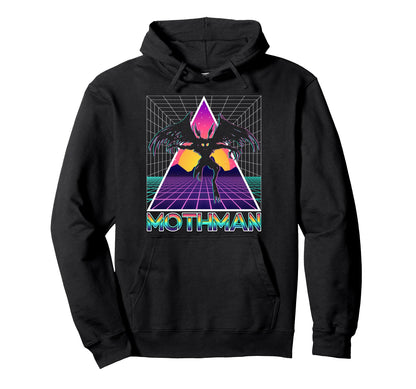 Vaporwave Aesthetic Mothman Cryptozoology Hoodie - Unique Graphic Unisex