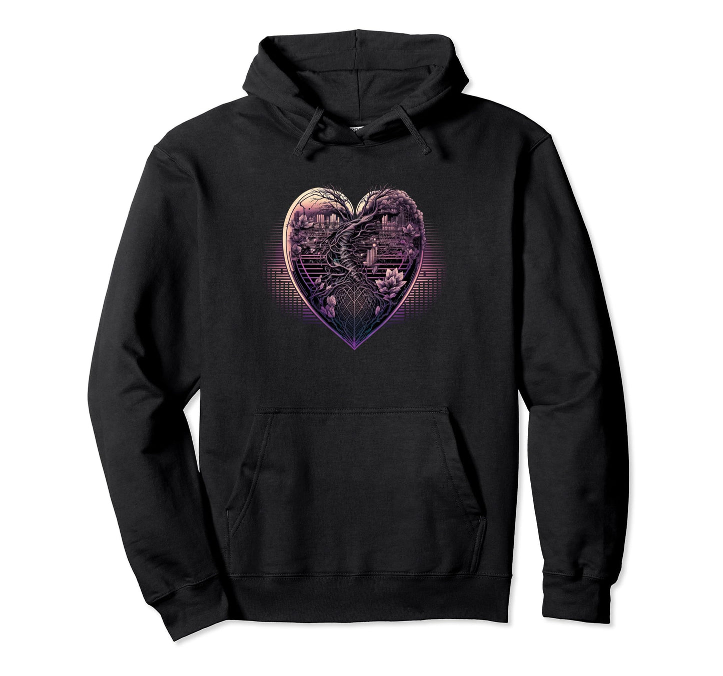 Vaporwave Aesthetic Futurism Heart Hearts Hoodie - Custom Art Print Unisex