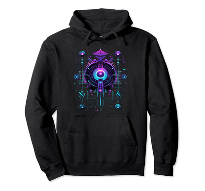 Vaporwave Aesthetics Cybertronic Hoodie - Unique Graphic for Adults