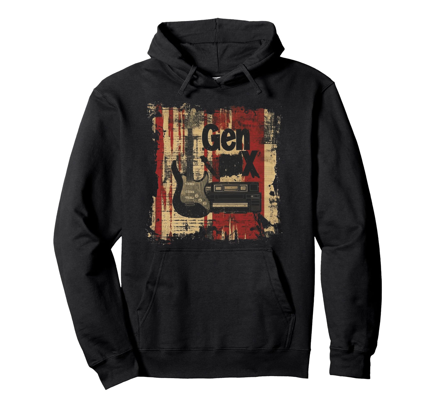 80S 90S Punk Grunge Music Gen X Rocker Hoodie - Trendy Graphic Unisex