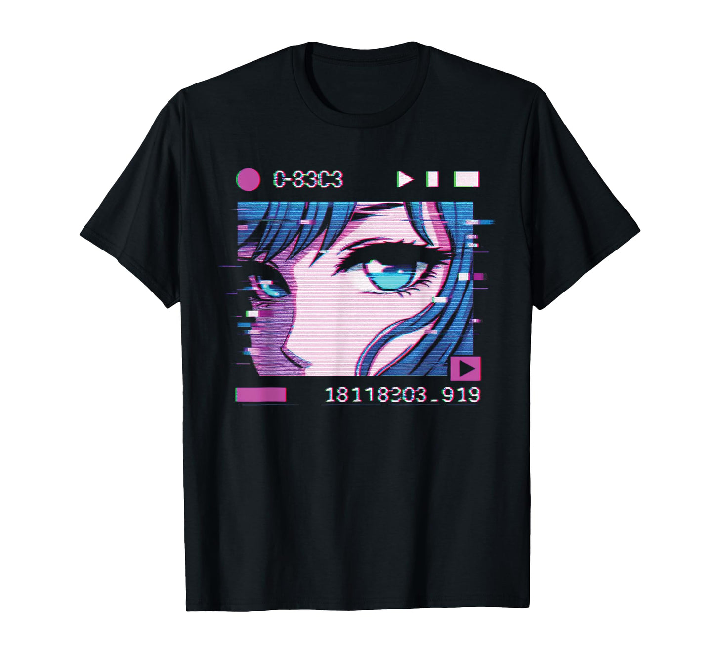Anime Vaporwave Aesthetic Glitch T-Shirt - Streetwear Style for Adults