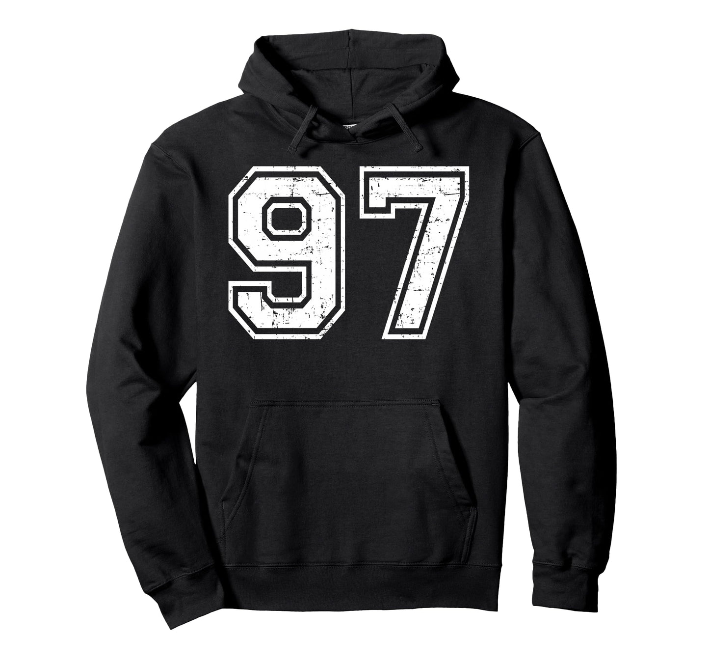 97 Number Ninety Seven Team Sports Grunge Hoodie - Unique Graphic Unisex