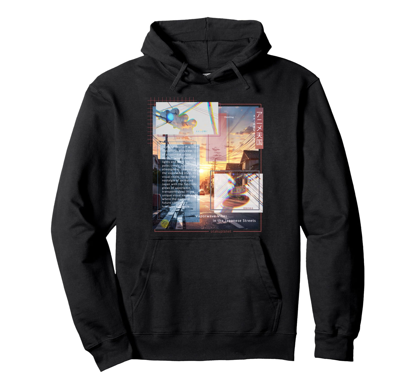 Japanese Anime Street Vaporwave 90S Hoodie - Streetwear Style for Adults