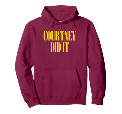 Courtney Did It Fun Punk Rock 90S Hoodie - Minimalist Print for Adults