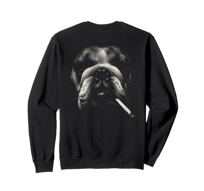 English Bulldog Smoking Sweatshirt - Aesthetic Graphic for Adults