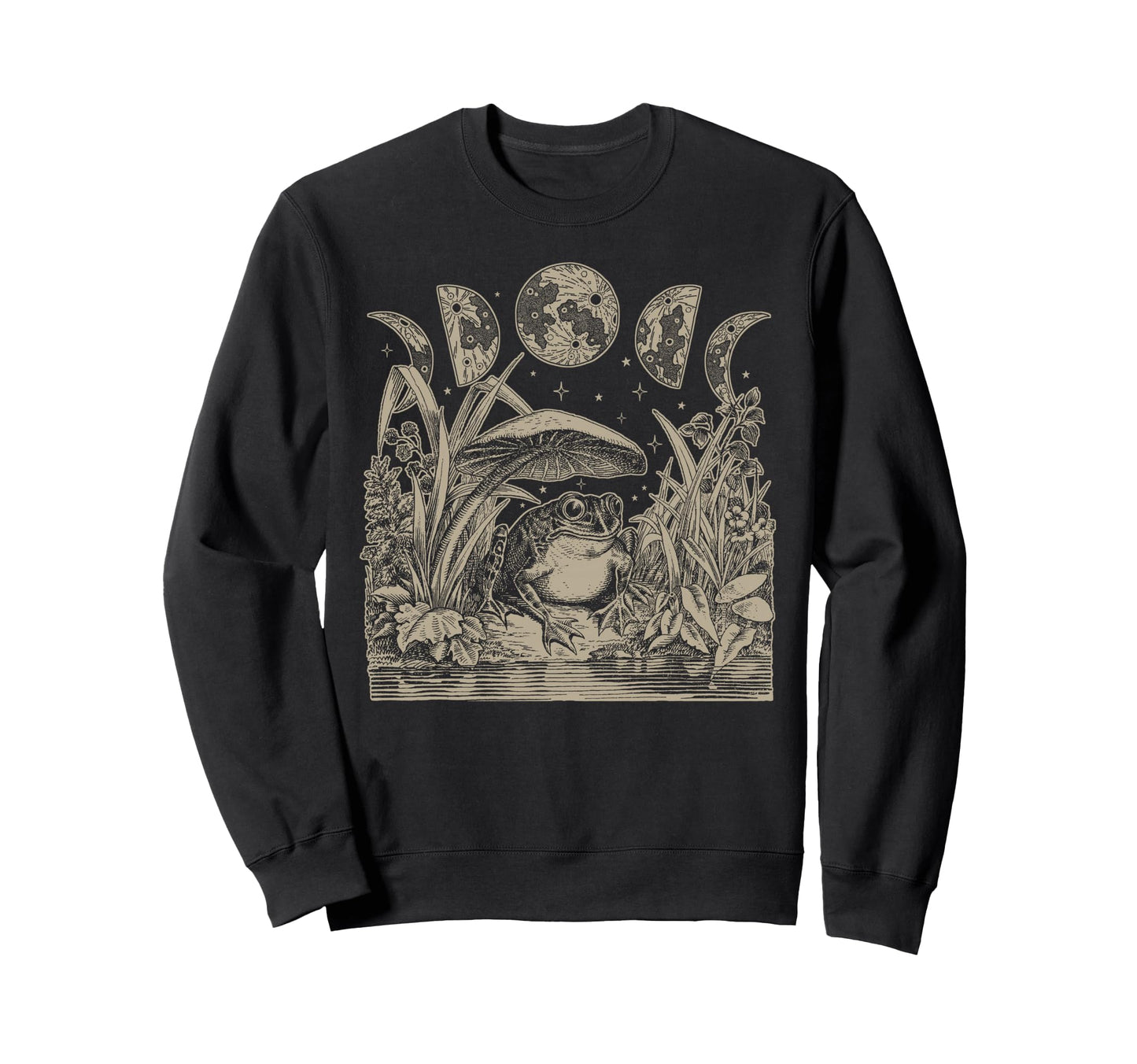 Whimsy Goth Fairycore Witchy Frog Sweatshirt - Novelty Apparel Unisex