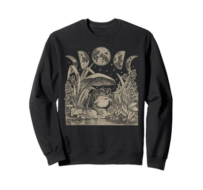 Whimsy Goth Fairycore Witchy Frog Sweatshirt - Novelty Apparel Unisex