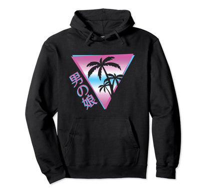 Femboy 80S 90S Palm Tree Japanese Hoodie - Custom Art Print Unisex