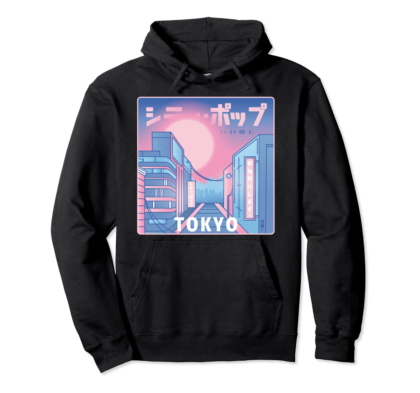 Tokyo City Japan Tokyo Vaporwave Hoodie - Fun Novelty Design Men Women