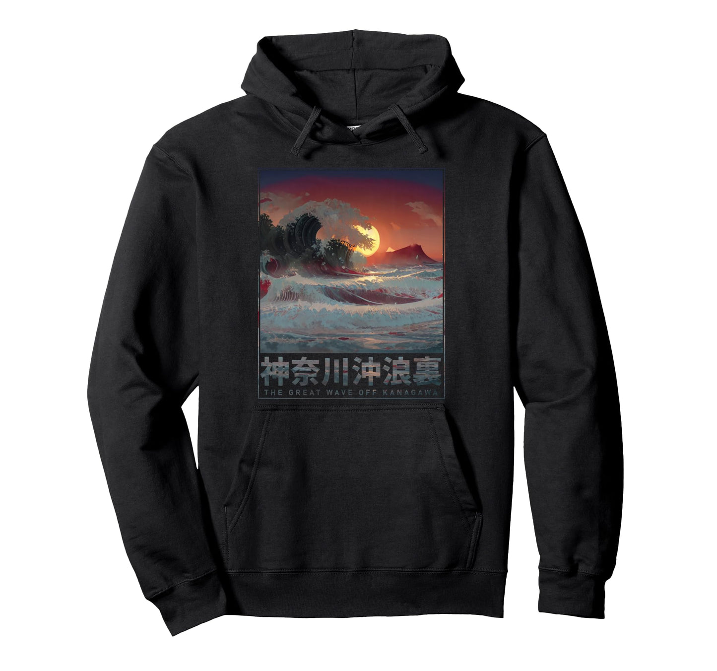 Japanese Kanagawa Wave Aesthetic Hoodie - Trendy Graphic for Adults