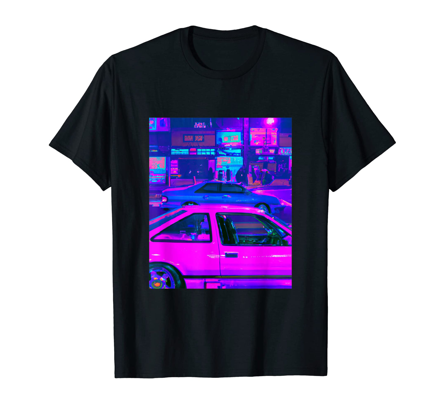 Vaporwave Car Synthwave City Vaporwave T-Shirt - Custom Art Print Unisex