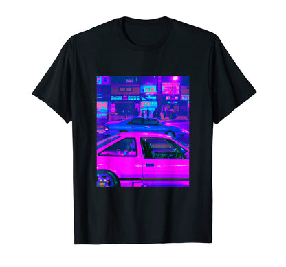 Vaporwave Car Synthwave City Vaporwave T-Shirt - Custom Art Print Unisex
