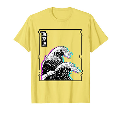 Japanese Wave Glitch Pastel Goth Art T-Shirt - Unique Graphic for Adults