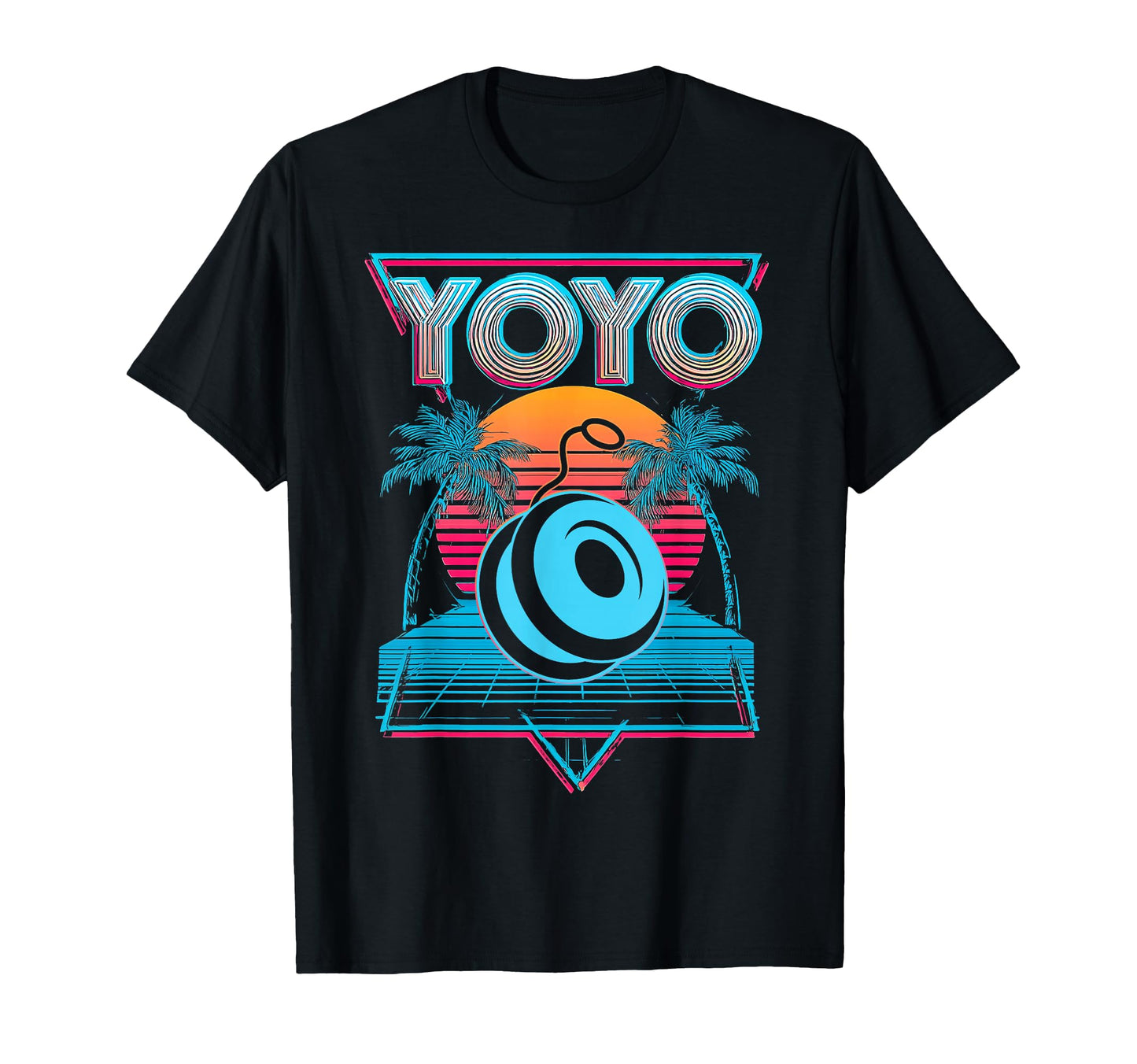 Yoyo Toy Vaporwave Aesthetic Sunset T-Shirt - Unique Graphic Men Women