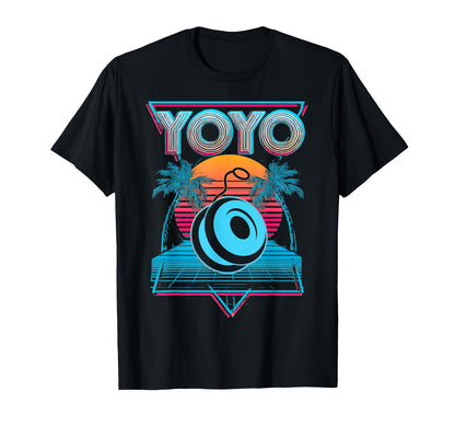 Yoyo Toy Vaporwave Aesthetic Sunset T-Shirt - Unique Graphic Men Women