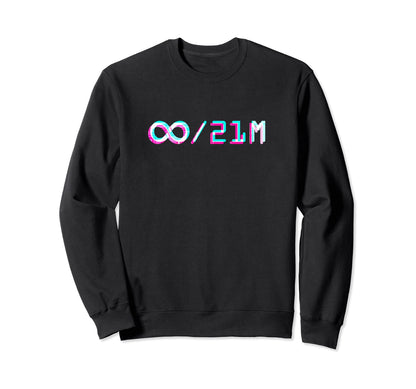 Btc Vaporwave Glitch 90S Soft Sweatshirt - Minimalist Print Men Women