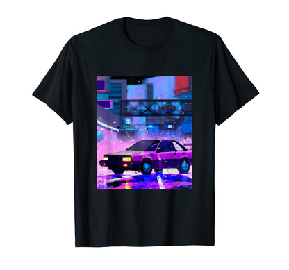 Vaporwave Car Synthwave City T-Shirt - Aesthetic Graphic Men Women