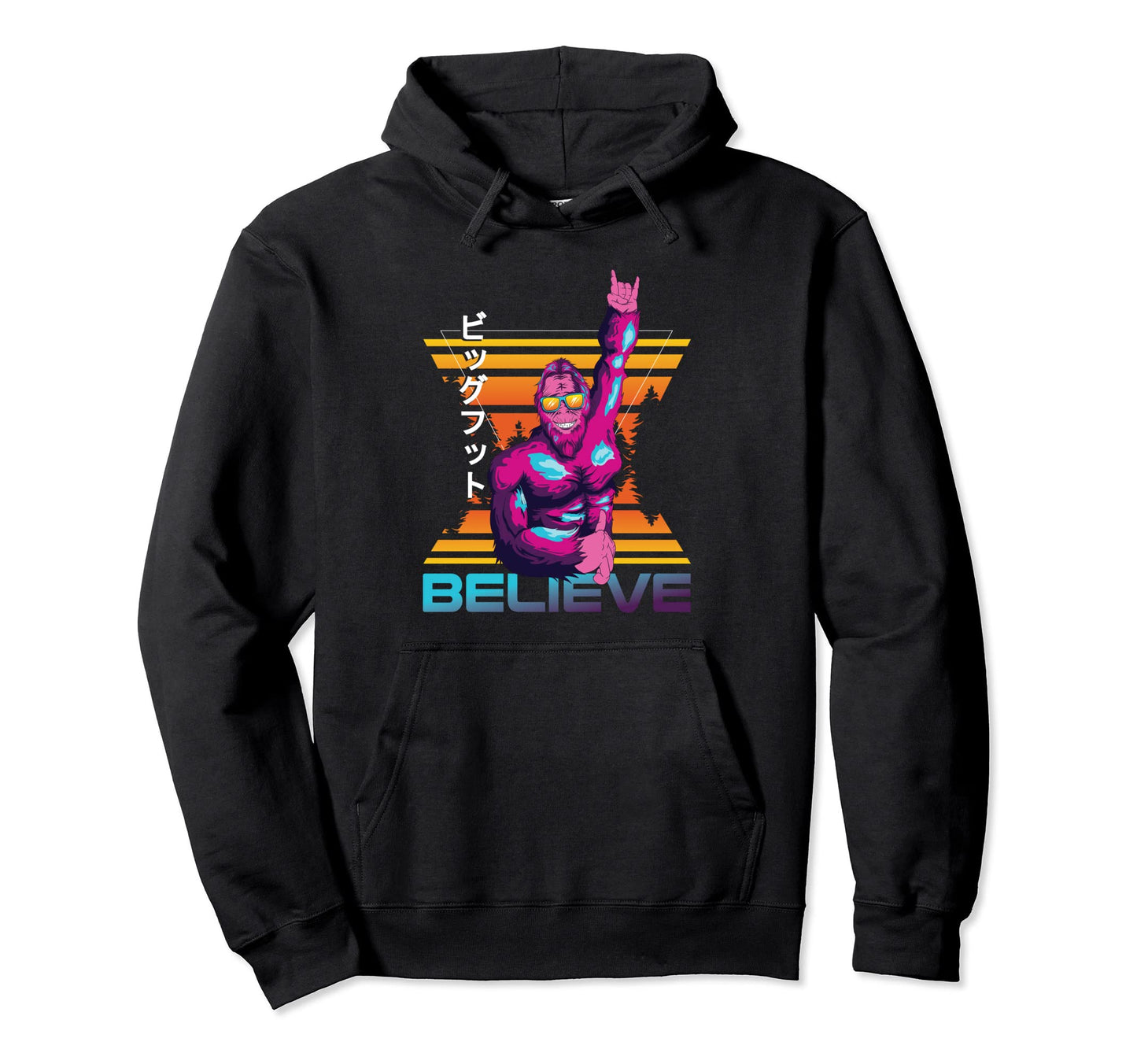 Vaporwave Aesthetic Bigfoot 90S Japanese Hoodie - Trendy Graphic Unisex