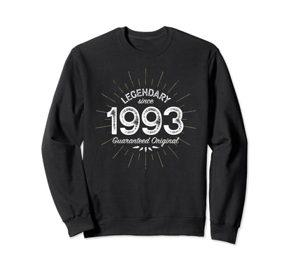 Legendary Since 1993 Birth Year Sweatshirt - Unique Graphic for Adults
