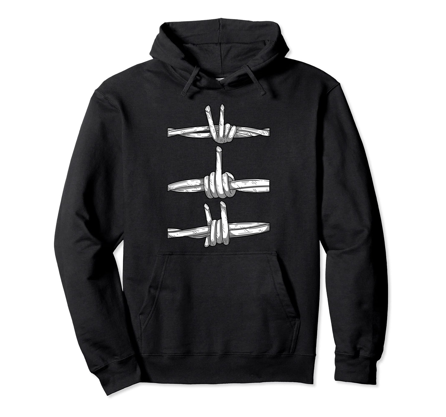Minimalist Grunge Barbed Wire Peace Hoodie - Minimalist Print Men Women