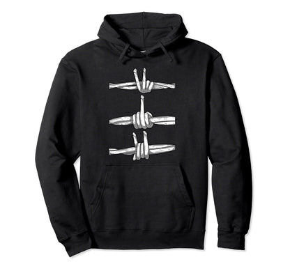 Minimalist Grunge Barbed Wire Peace Hoodie - Minimalist Print Men Women