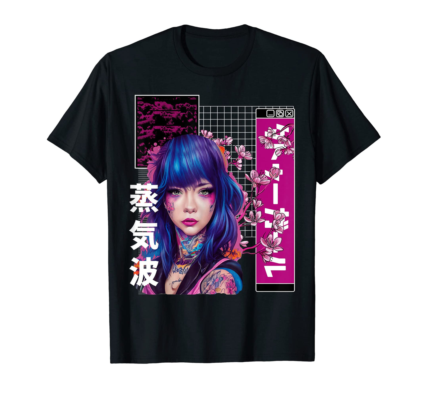 Japanese Cherry Blossom Edgy T-Shirt - Aesthetic Graphic for Adults