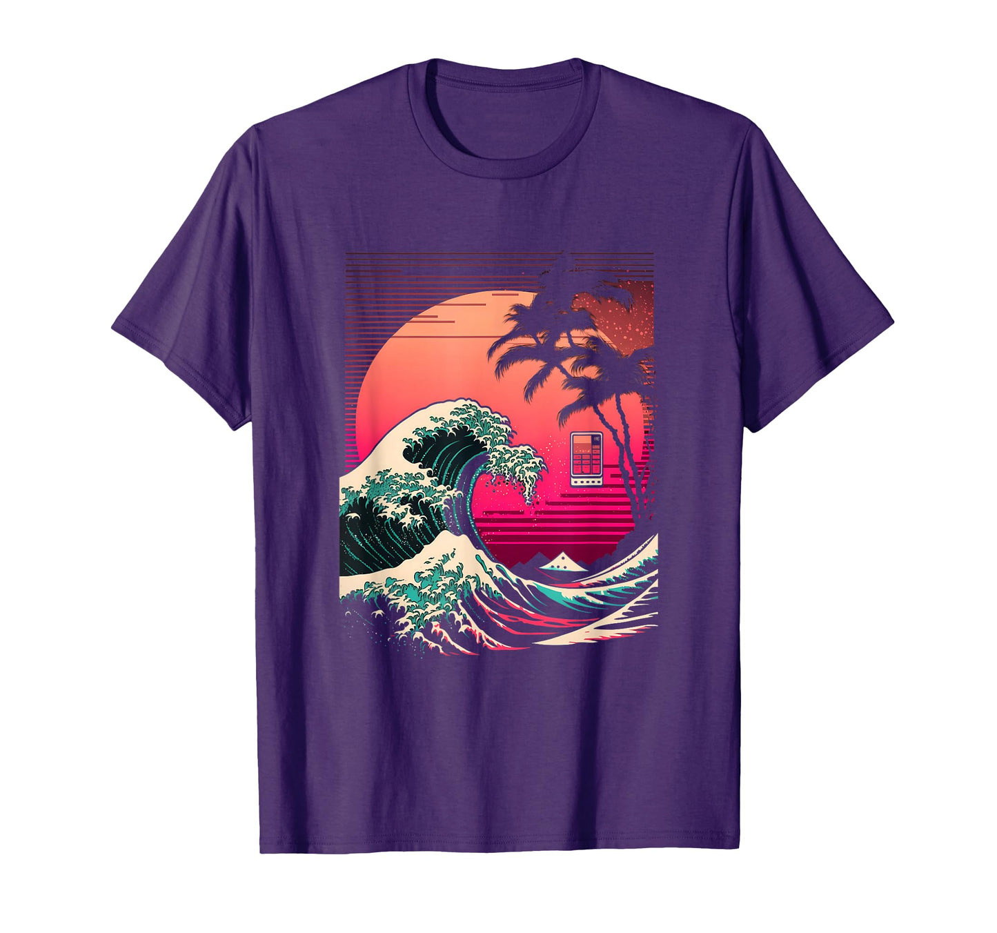 Great Wave Off Kanagawa Glitch T-Shirt - Streetwear Style for Adults