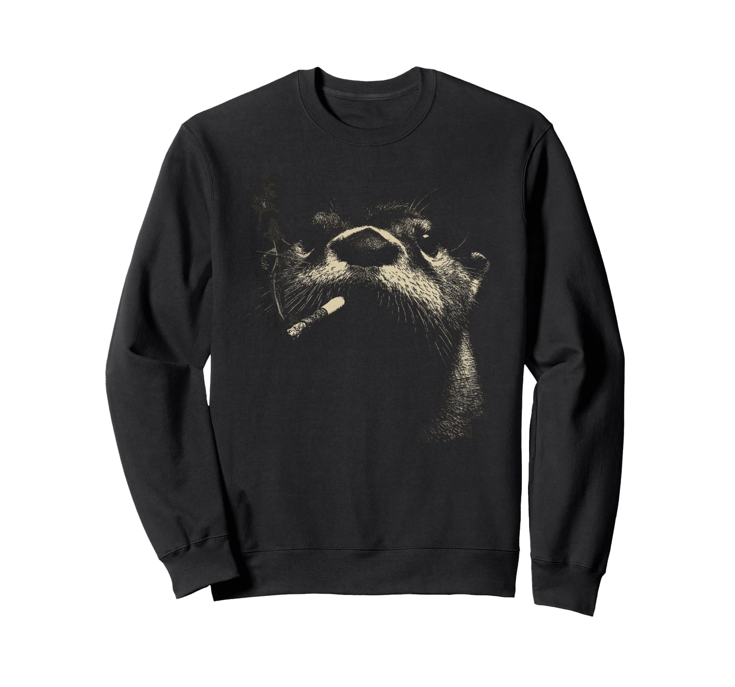 Naughty Otter Smoking Cigarette Sweatshirt - Fun Novelty Design Unisex