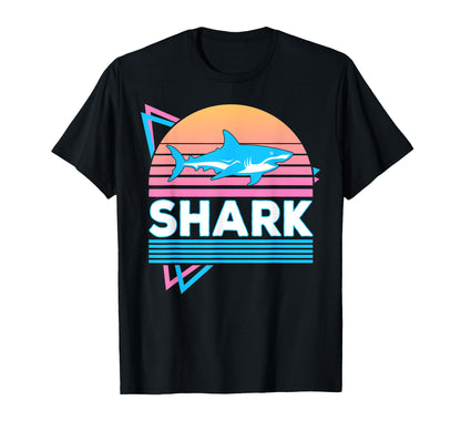 Shark Vaporwave Aesthetic T-Shirt - Graphic Print for Adults