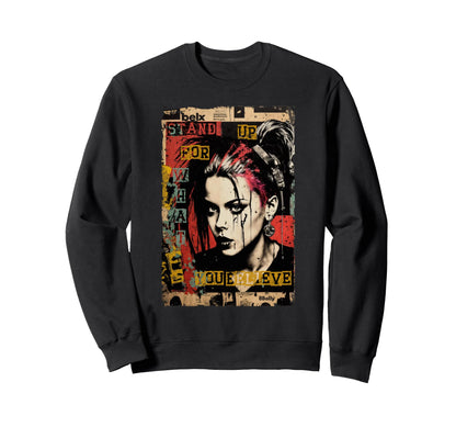 Punk Graffiti Grunge 90S Colorful Sweatshirt - Custom Art Print for Adults