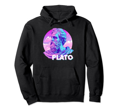 Plato Glitch Vaporwave Aesthetic Hoodie - Aesthetic Graphic Unisex