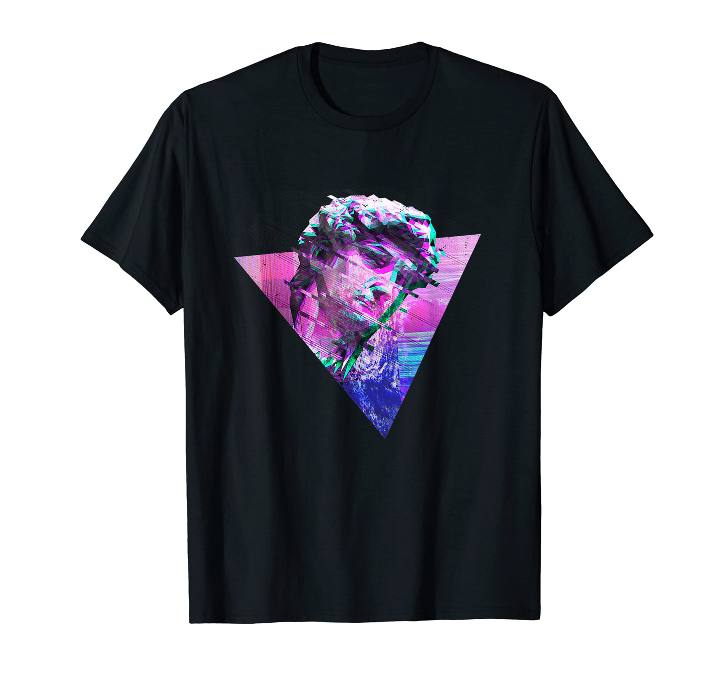 Thinking Statue Glitch Vaporwave T-Shirt - Custom Art Print Unisex