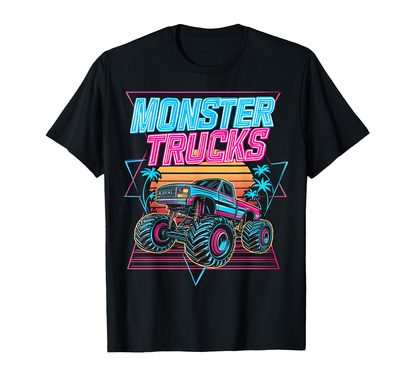 Monster Truck 4 Wheeler Vaporwave T-Shirt - Casual Everyday Wear Unisex