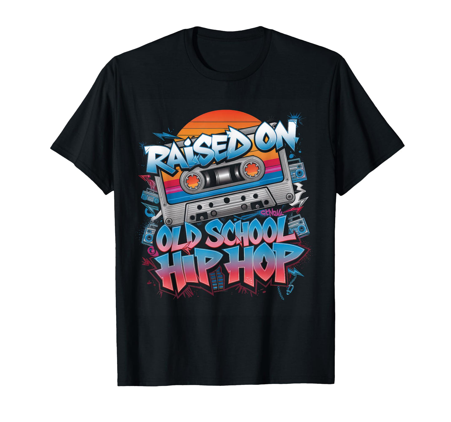 Raised Old School Hip Hop T-Shirt - Casual Everyday Wear for Adults