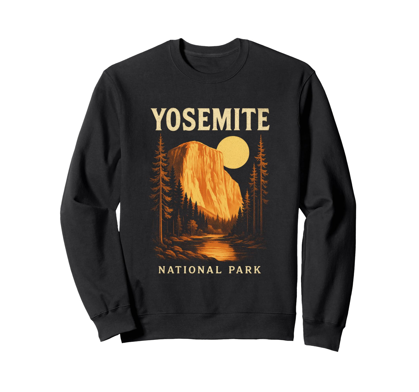 Yosemite National Park California Nature Sweatshirt - Unique Graphic Unisex