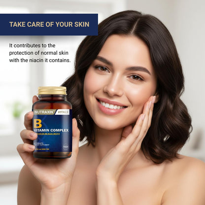 Nutraxin B Vitamin Complex 60 Tablets - Dietary Supplement for Adults with Comprehensive B Vitamins