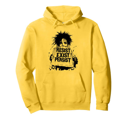 Punk 90S Grunge Urban Art Distressed Hoodie - Trendy Graphic for Adults
